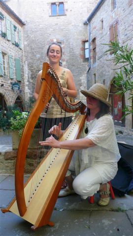 Journée du patrimoine 2010 - Harpiste devant le musée Charles Portal